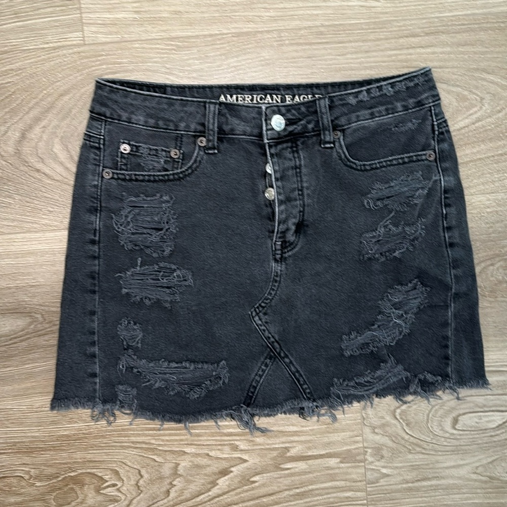 American Eagle Distressed Denim Skirt